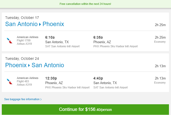 airfare to phoenix az