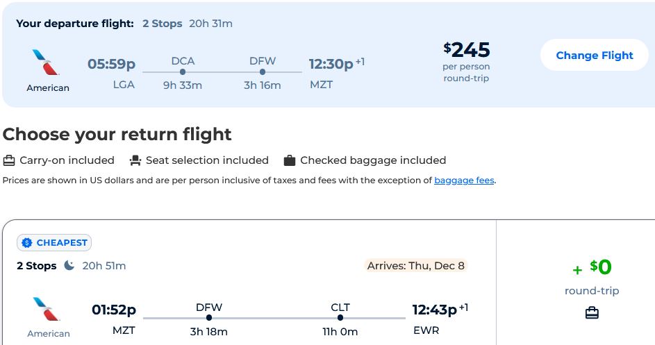 flight tickets to mazatlan