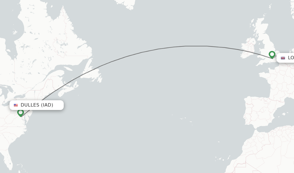 washington dulles to london