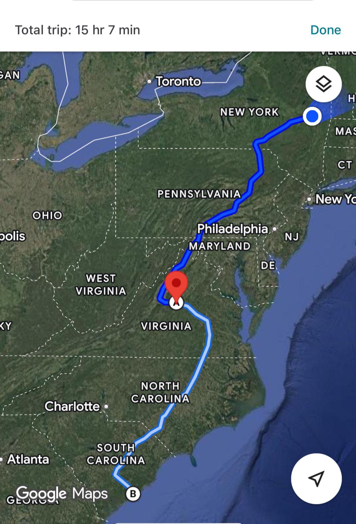 nyc to south carolina