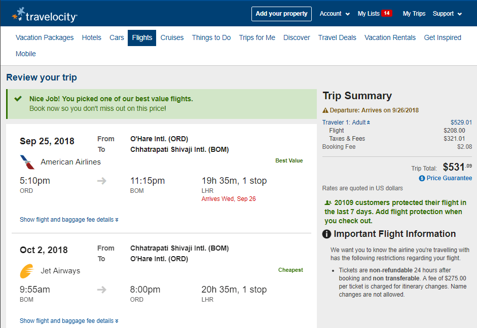 chicago to mumbai flights