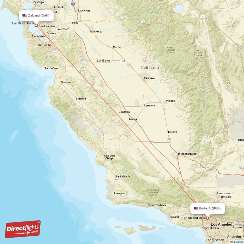 burbank to oakland