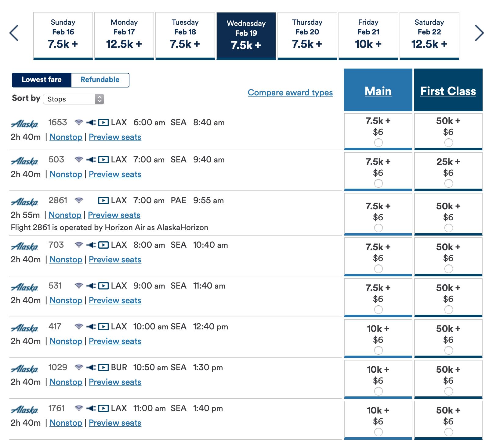 airfare los angeles to seattle