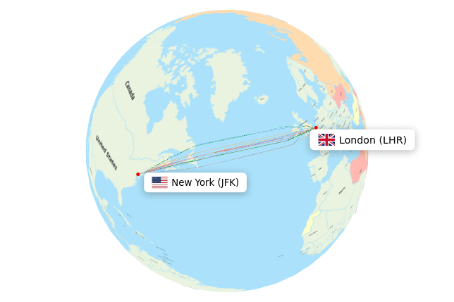 new york to london