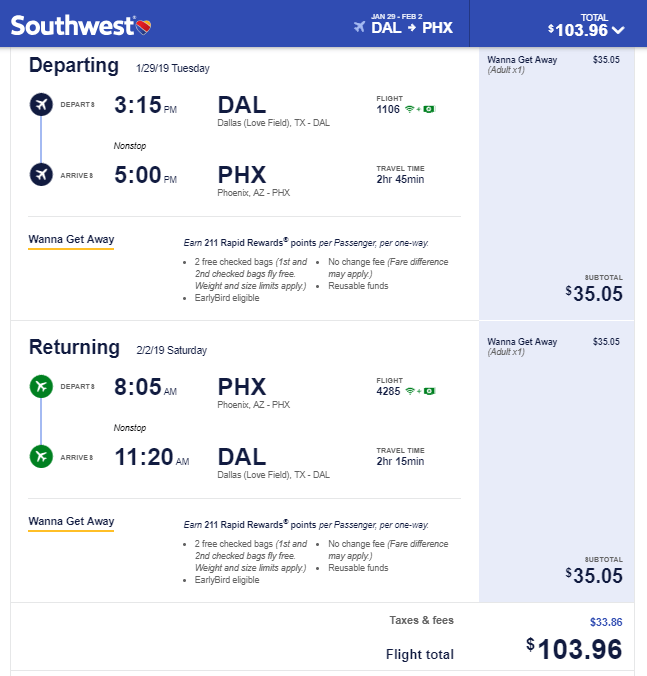 dallas flights to phoenix