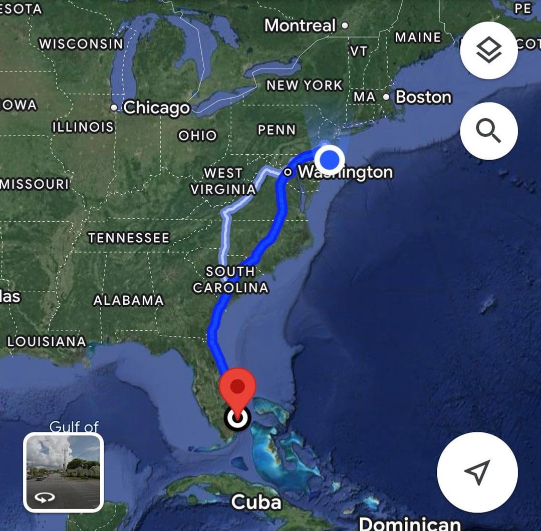florida to new jersey