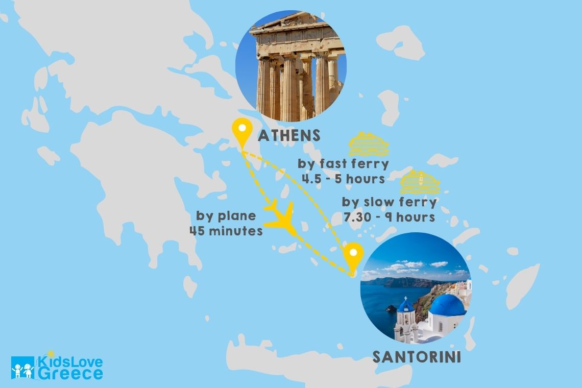 flights from athens greece to santorini island