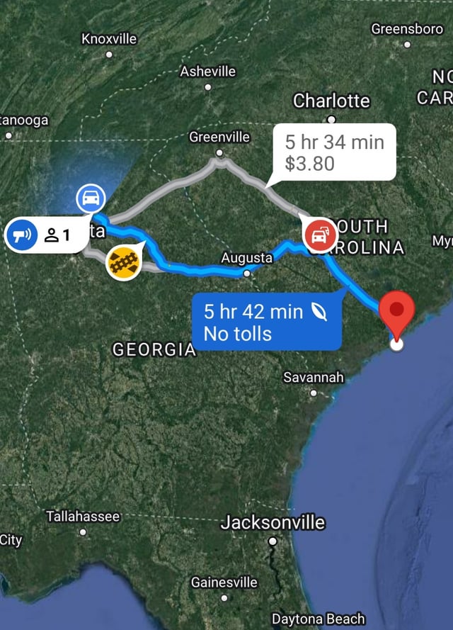 charleston to atlanta