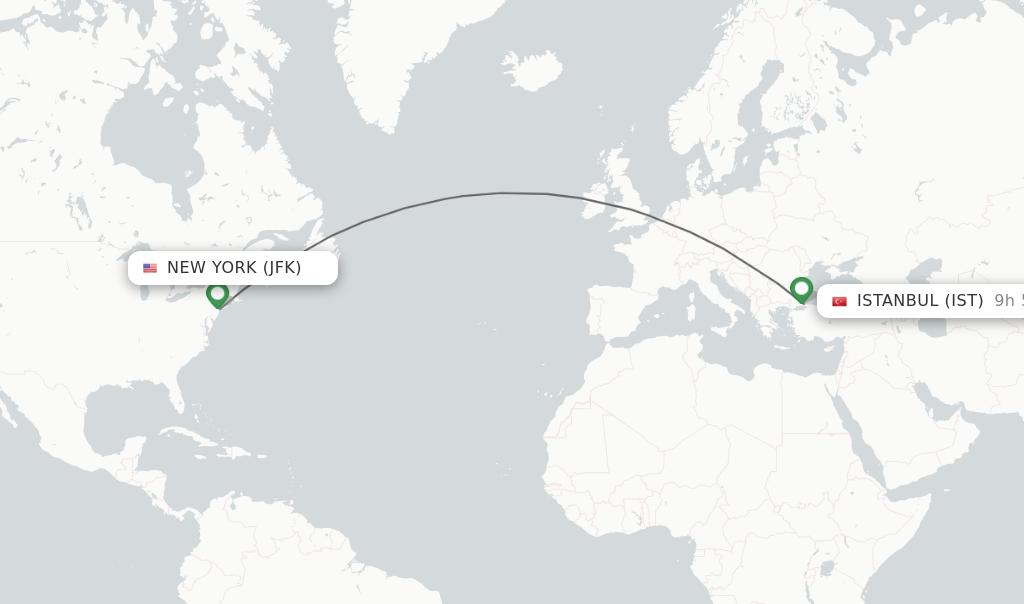 new york to istanbul