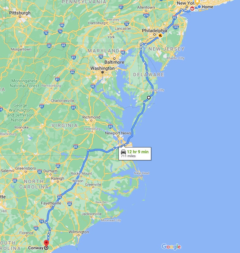 nyc to south carolina